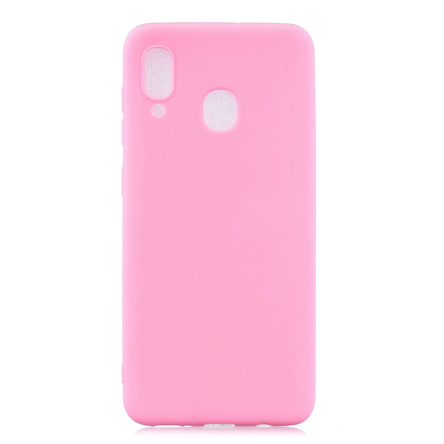 For HUAWEI Y9 2019 Lovely Candy Color Matte TPU Anti-scratch Non-slip Protective Cover Back Case Light pink
