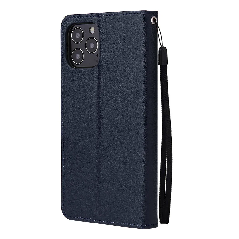 For Iphone 12 5.4 inch/6.1 inch/ 6.7 inch PU Leather Three-card Photo Frame Front Buckle Mobile Phone shell Golden