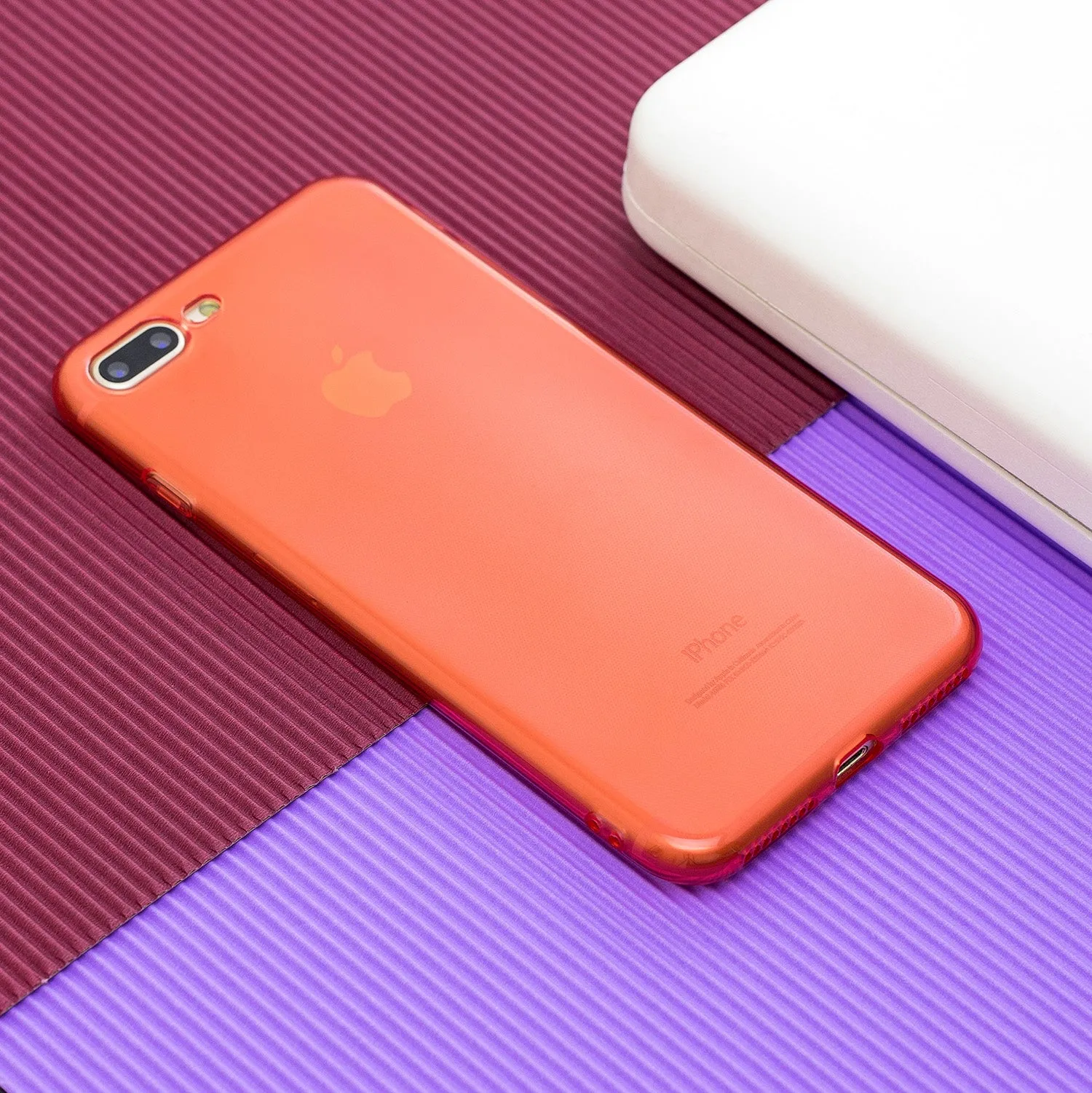 for iPhone 6/6S / 6 Plus/6S Plus / 7/8 / 7 Plus/8 Plus Clear Colorful TPU Back Cover Cellphone Case Shell Red