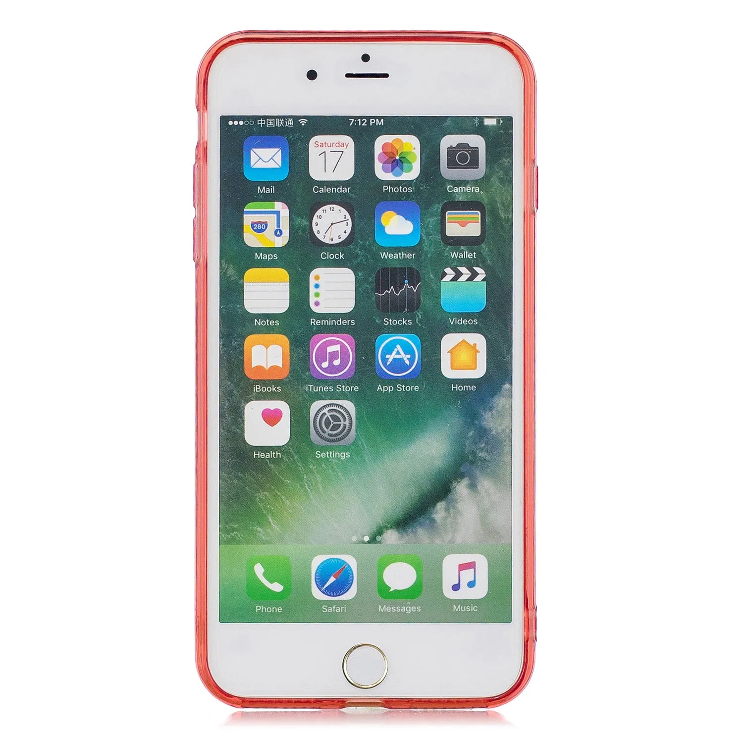 for iPhone 6/6S / 6 Plus/6S Plus / 7/8 / 7 Plus/8 Plus Clear Colorful TPU Back Cover Cellphone Case Shell Red