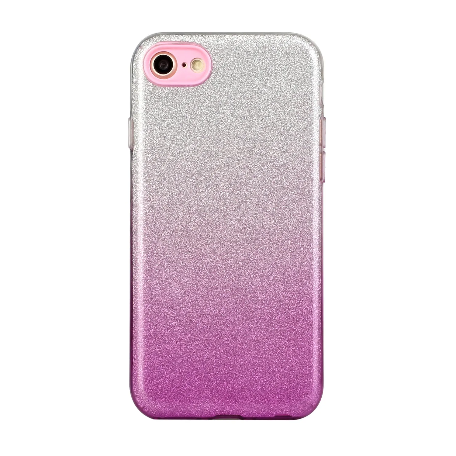 For iphone 6/6S/6 plus/6S plus/7/8/SE 2020 Phone Case Gradient Color Glitter Powder Phone Cover with Airbag Bracket purple
