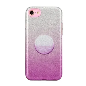 For iphone 6/6S/6 plus/6S plus/7/8/SE 2020 Phone Case Gradient Color Glitter Powder Phone Cover with Airbag Bracket purple
