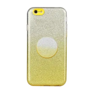 For iphone 6/6S/6 plus/6S plus/7/8/SE 2020 Phone Case Gradient Color Glitter Powder Phone Cover with Airbag Bracket yellow
