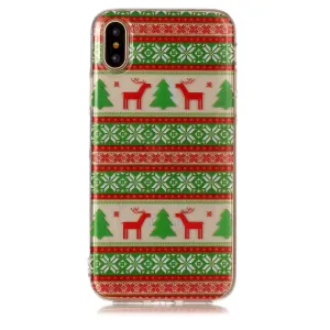 For iPhoneX Cute Cell Phone Case Christmas Style Gifts TPU Soft Phone Shell