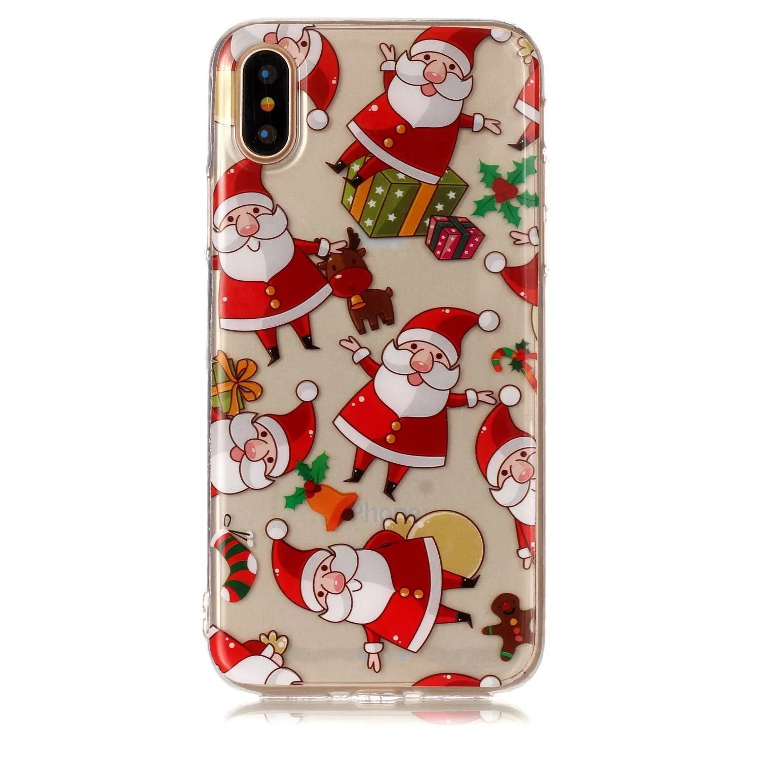For iPhoneX Cute Cell Phone Case Christmas Style Gifts TPU Soft Phone Shell