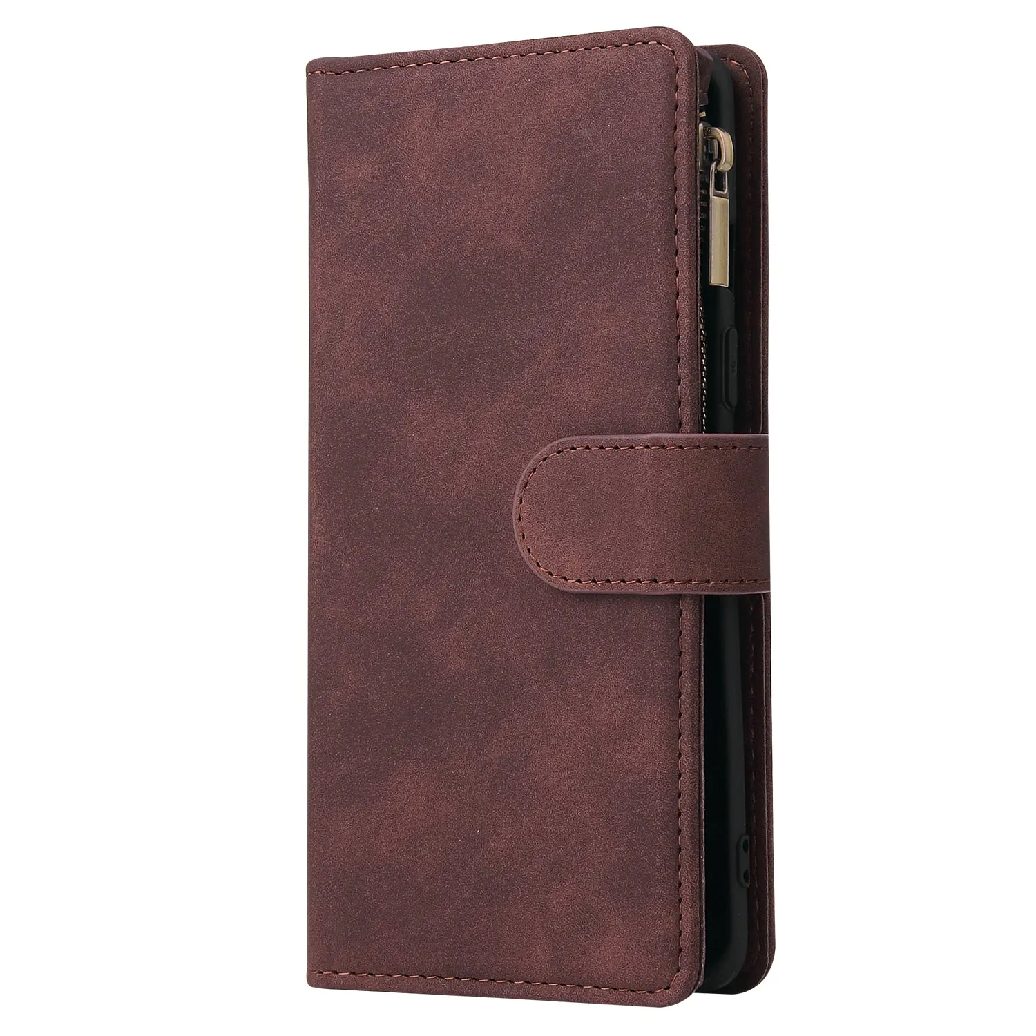 For One plus 8 Zipper Purse Leather Mobile Phone Cover with Cards Slot Phone Bracket 2 blue