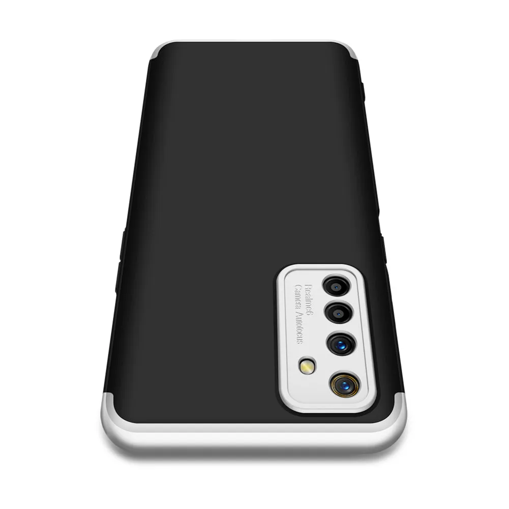 For OPPO Realme 6 Mobile Phone Cover 360 Degree Full Protection Phone Case Blue black blue