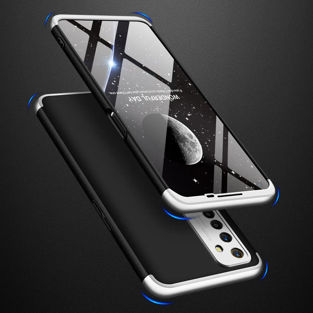 For OPPO Realme 6 Mobile Phone Cover 360 Degree Full Protection Phone Case Blue black blue