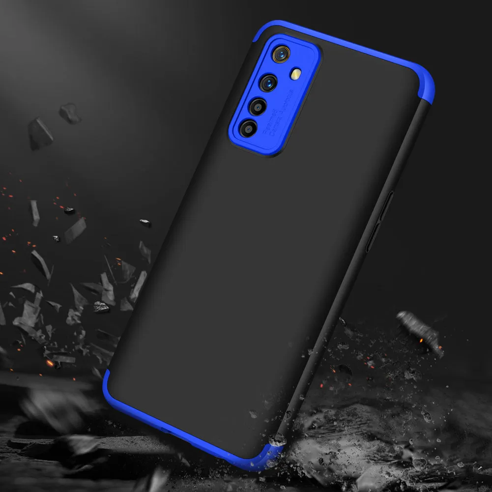 For OPPO Realme 6 Mobile Phone Cover 360 Degree Full Protection Phone Case Blue black blue