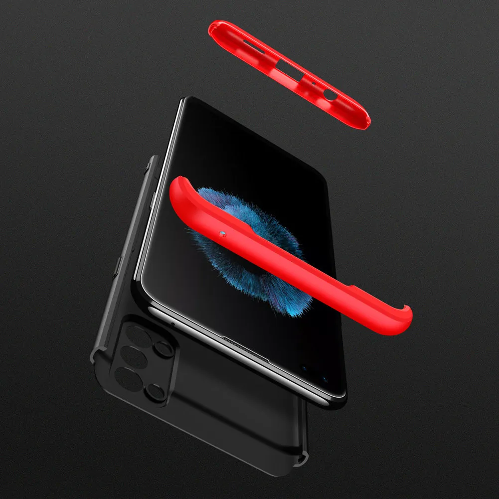 For OPPO Reno 4 /Reno 4 Pro International Edition Mobile Phone Cover 360 Degree Full Protection Phone Case Red black red