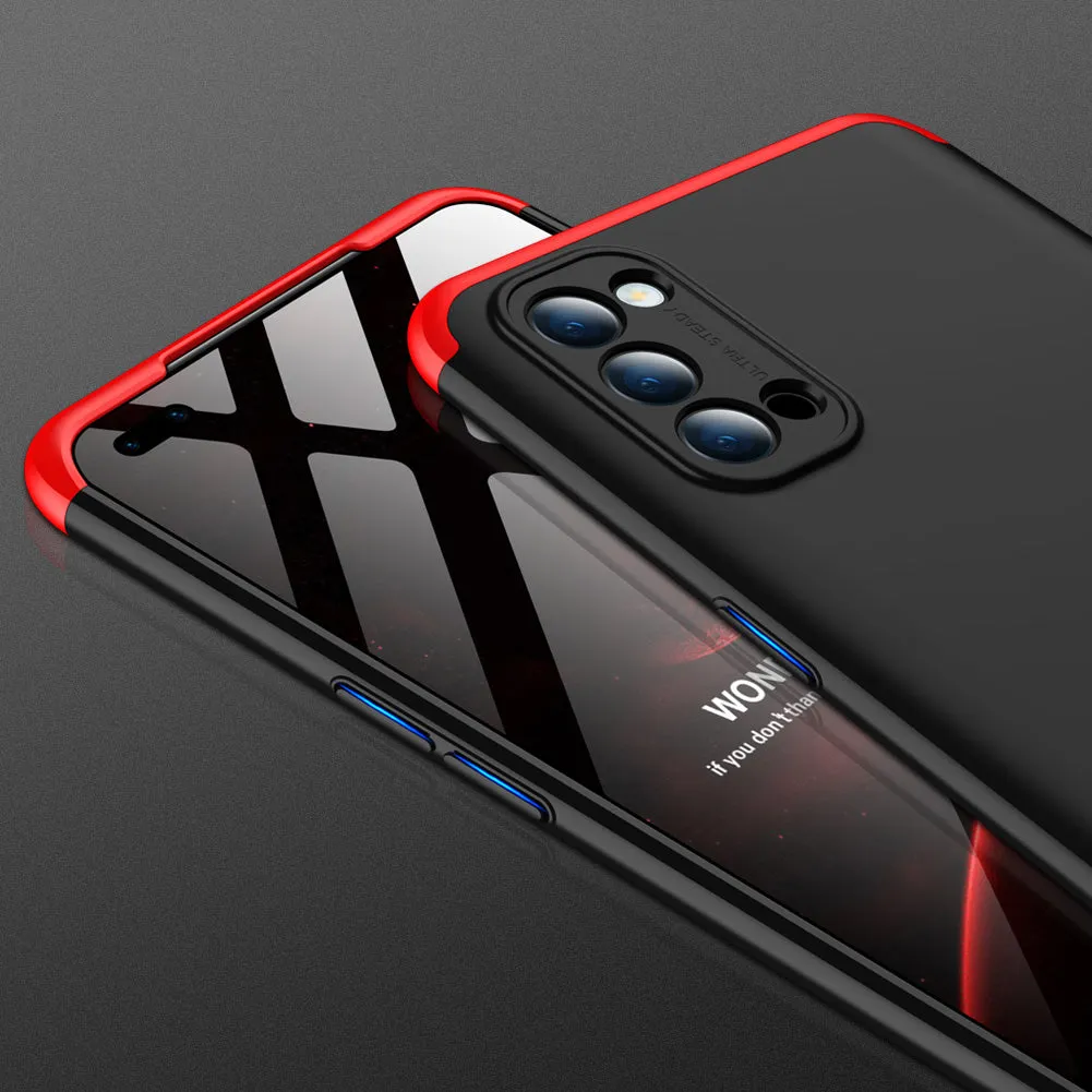 For OPPO Reno 4 /Reno 4 Pro International Edition Mobile Phone Cover 360 Degree Full Protection Phone Case Red black red