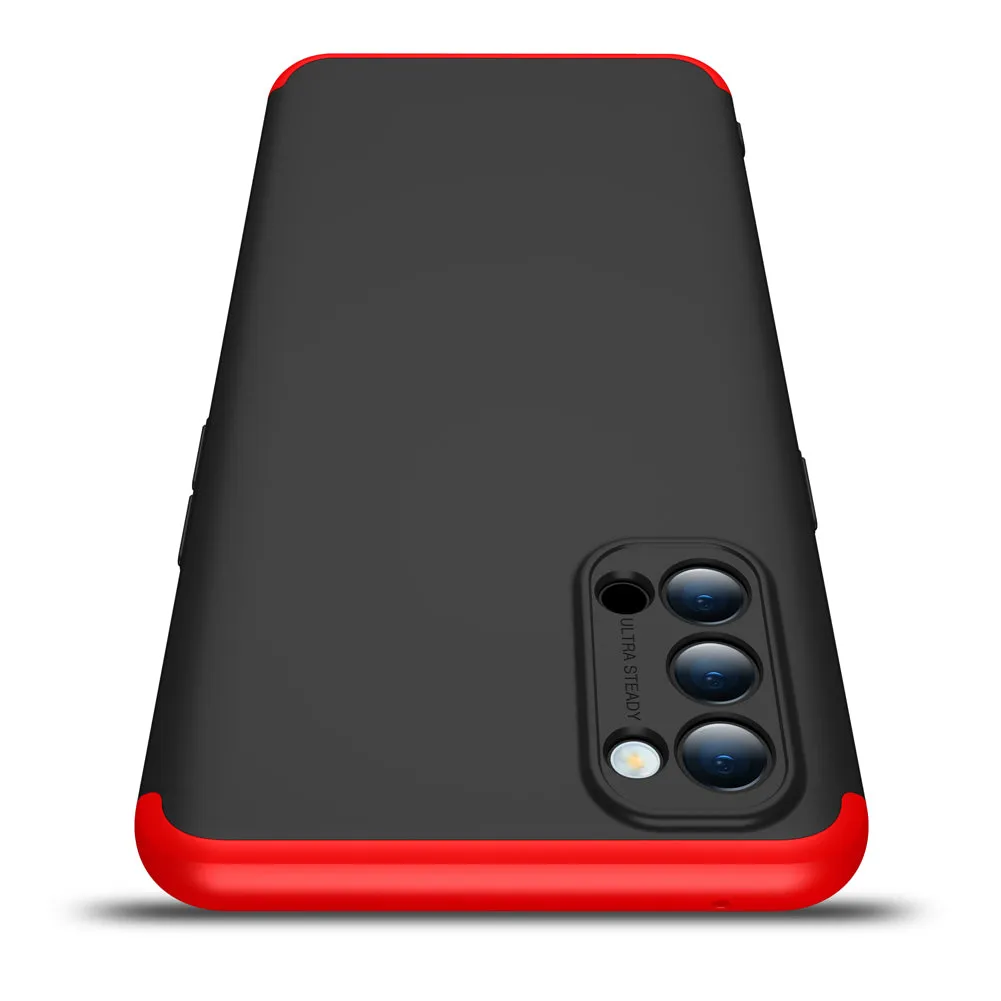 For OPPO Reno 4 /Reno 4 Pro International Edition Mobile Phone Cover 360 Degree Full Protection Phone Case Red black red