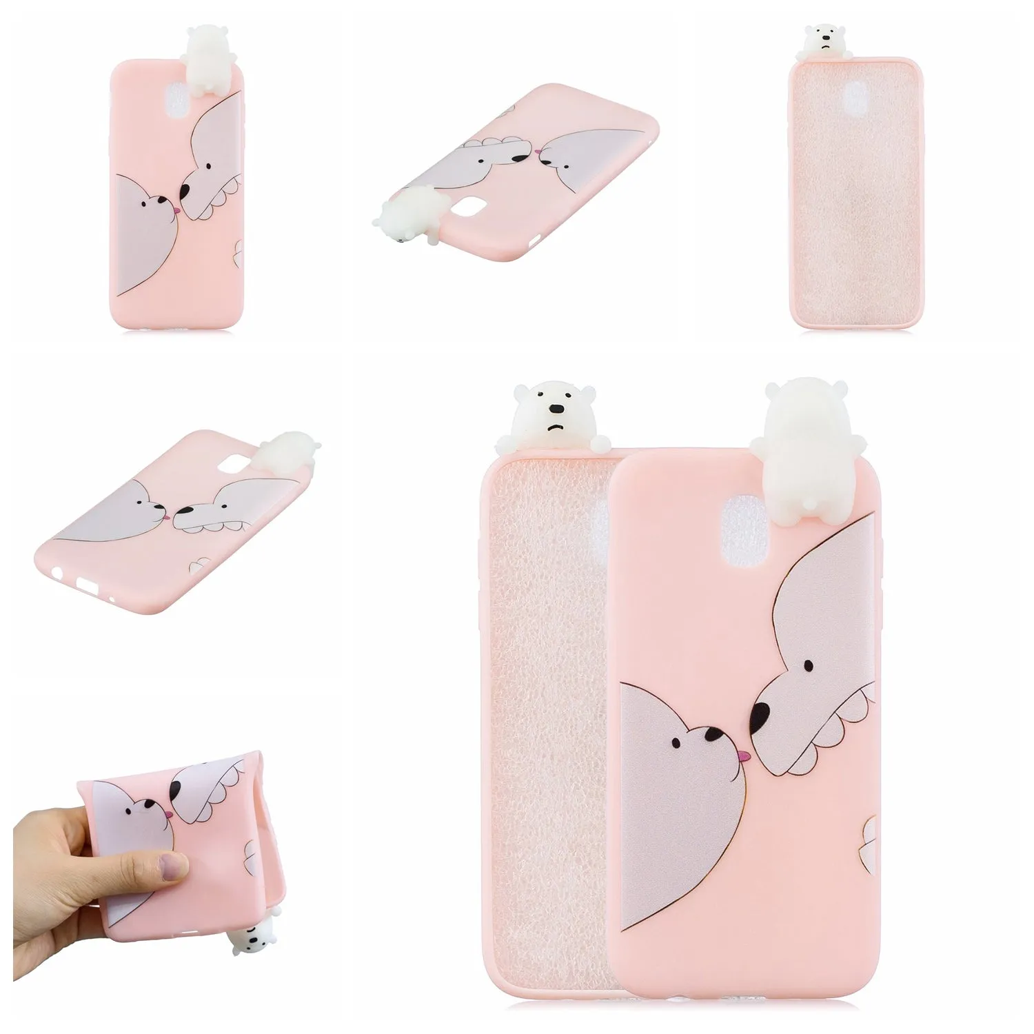 For Redmi 8A 3D Cartoon Painting Back Cover Soft TPU Mobile Phone Case Shell Big white bear