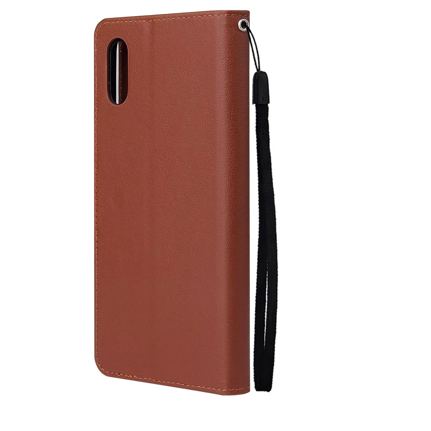 For Redmi 9A/Redmi 9C PU Leather Mobile Phone Cover with 3 Cards Slots Phone Frame brown