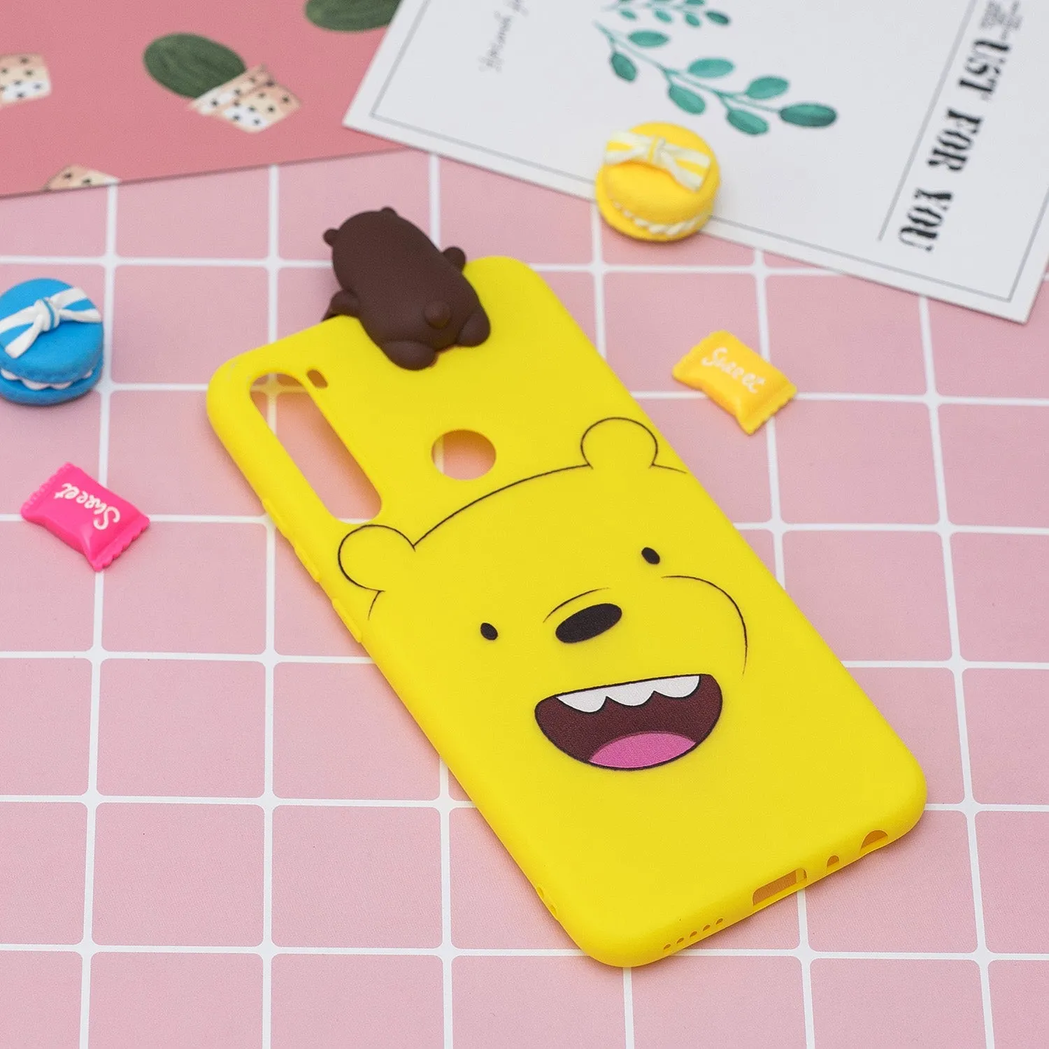 For Redmi NOTE 8 NOTE 8 pro 3D Color Painting Pattern Drop Protection Soft TPU Back Cover Mobile Phone Case yellow