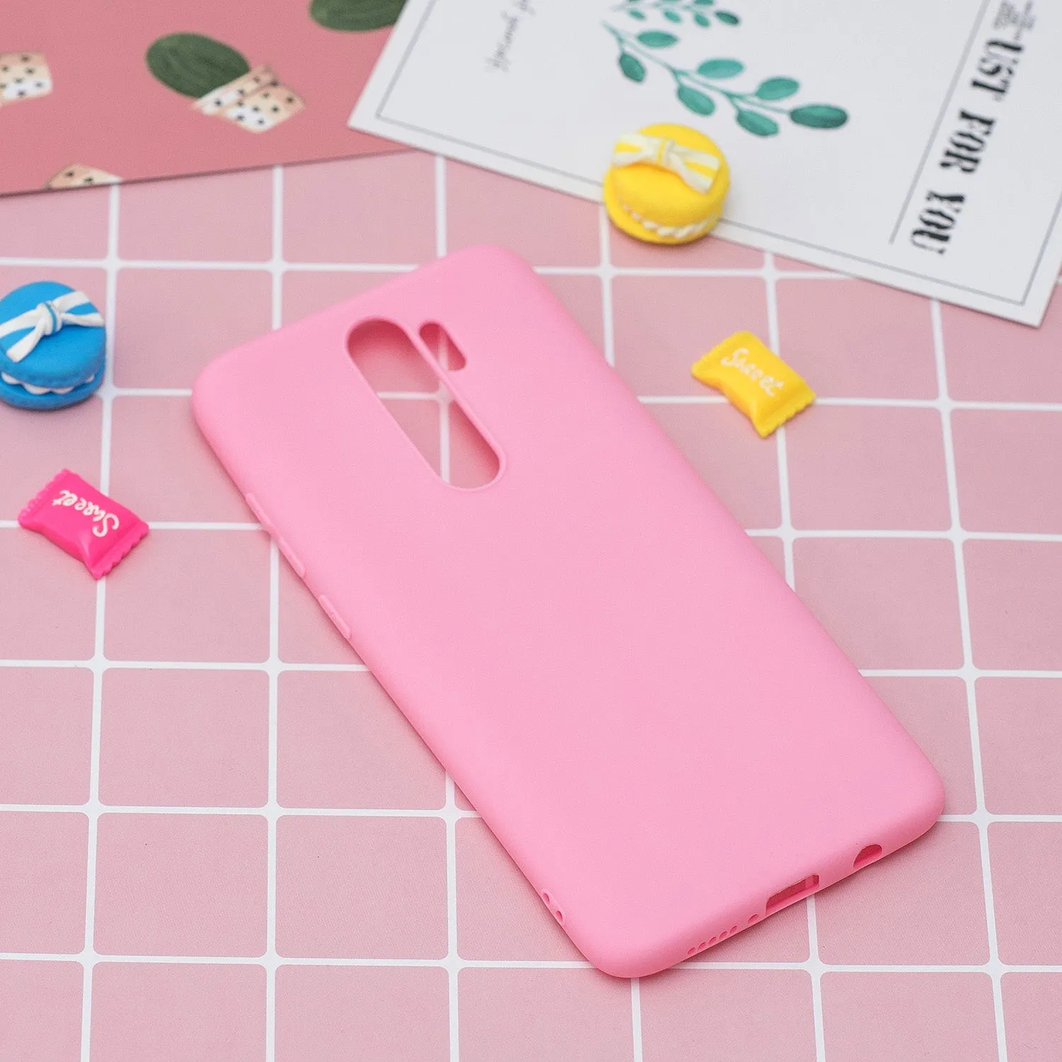For Redmi NOTE 8 NOTE 8 Pro Soft Candy Color Frosted Surface Shockproof TPU Back Cover Mobile Phone Case dark pink