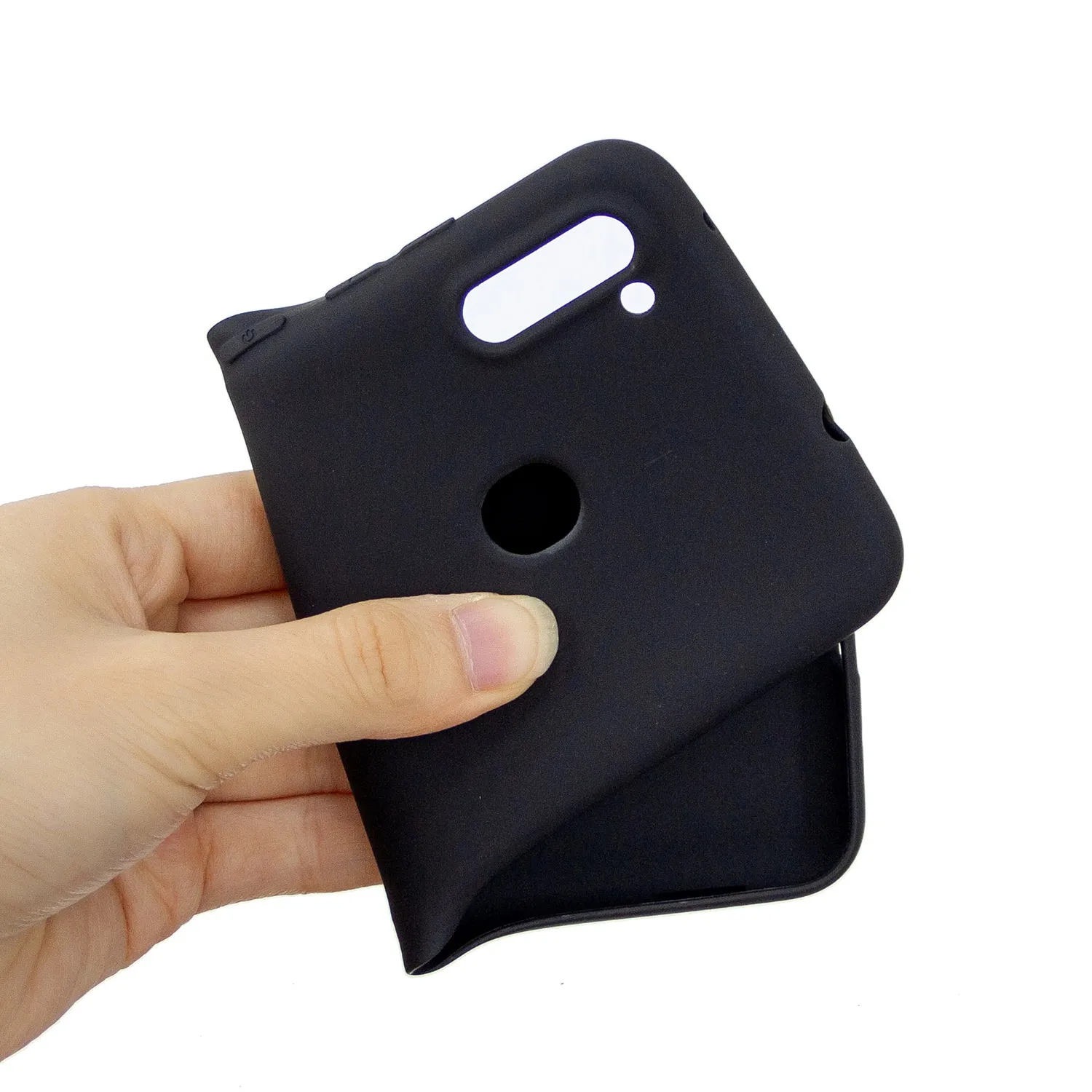 For Samsung A01/ A11/A21/A41/A51/A71/A81/A91 Mobile Phone Case Lovely Candy Color Matte TPU Anti-scratch Non-slip Protective Cover Back Case 1 black