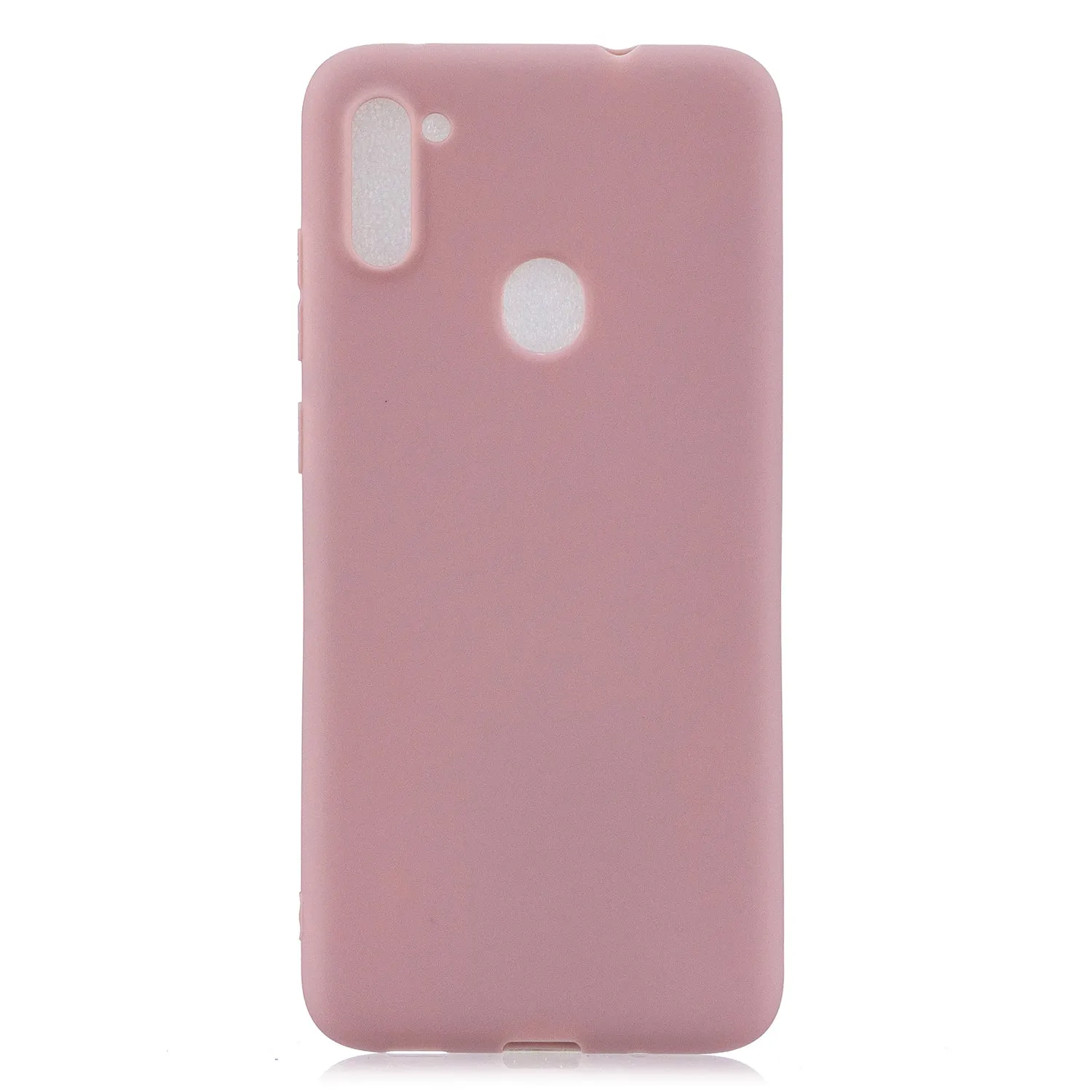 For Samsung A01/ A11/A21/A41/A51/A71/A81/A91 Mobile Phone Case Lovely Candy Color Matte TPU Anti-scratch Non-slip Protective Cover Back Case 11 lotus root pink