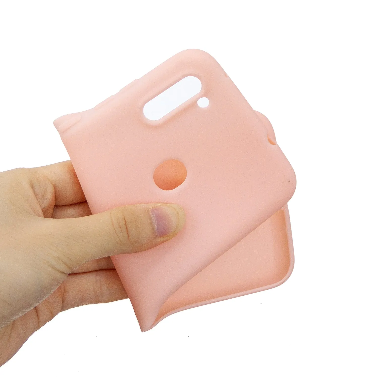 For Samsung A01/ A11/A21/A41/A51/A71/A81/A91 Mobile Phone Case Lovely Candy Color Matte TPU Anti-scratch Non-slip Protective Cover Back Case 6 light pink