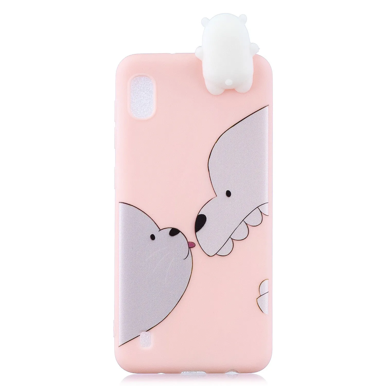For Samsung A01 Soft TPU Case Back Cover 3D Cartoon Painting Mobile Phone Shell Big white bear