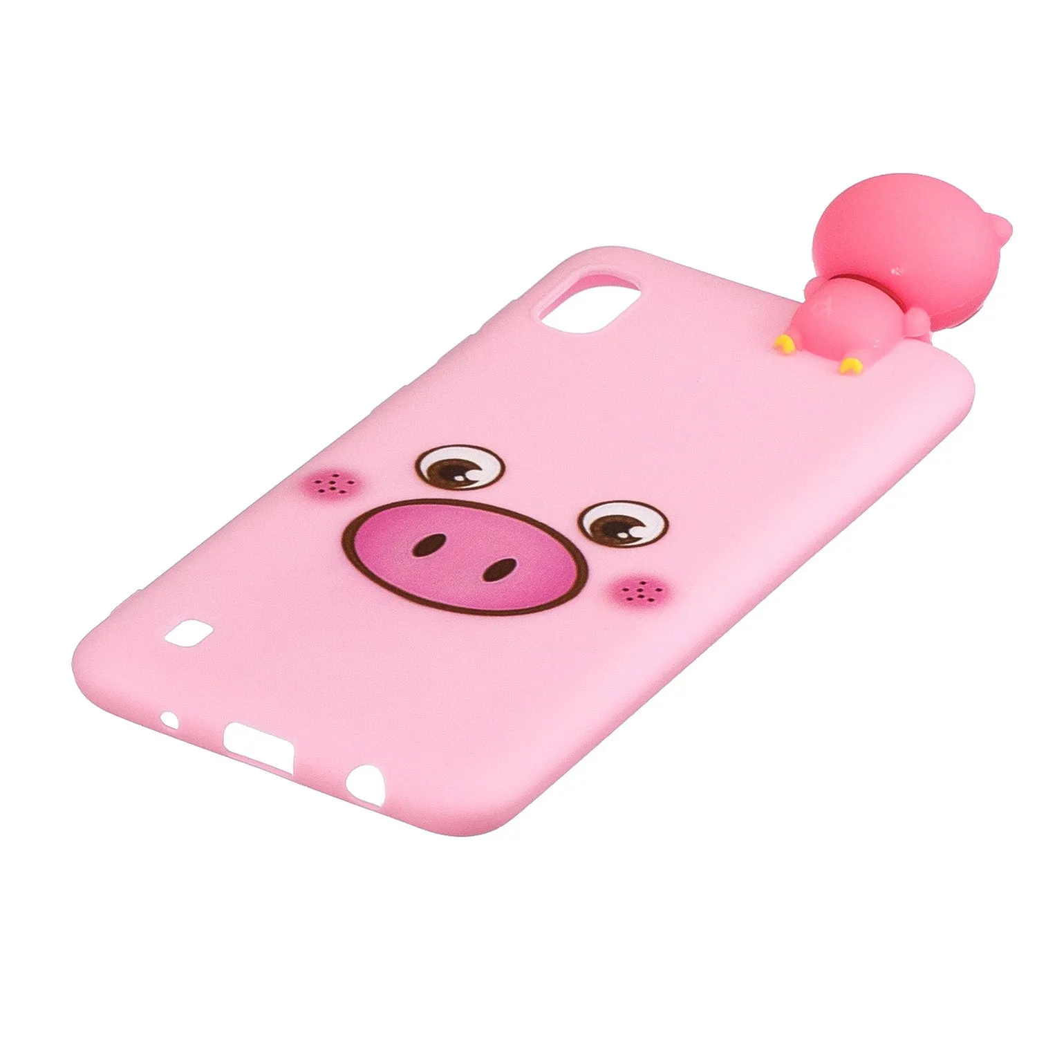For Samsung A01 Soft TPU Case Back Cover 3D Cartoon Painting Mobile Phone Shell Little pink pig