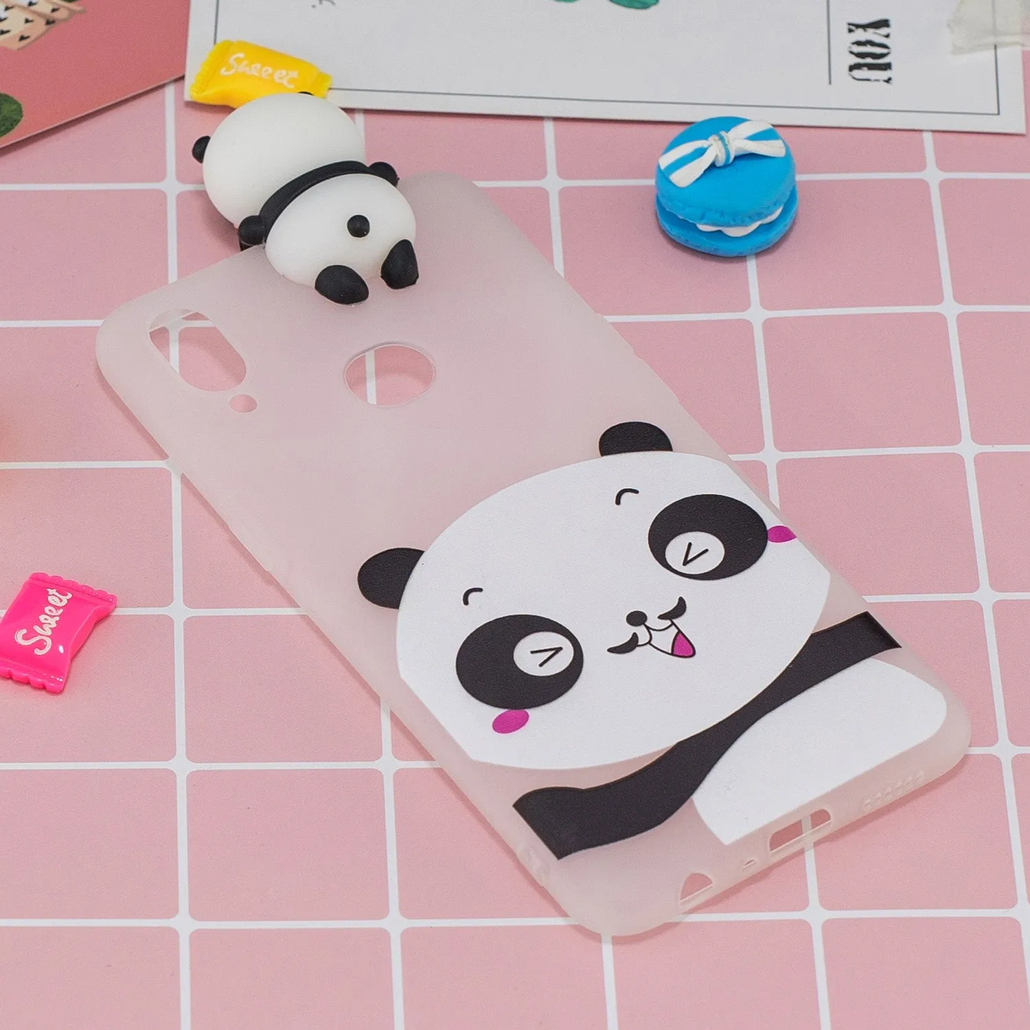 For Samsung A10S A20S Color Painting 3D Cartoon Animal Full Protective Soft TPU Mobile Phone Case Light blue