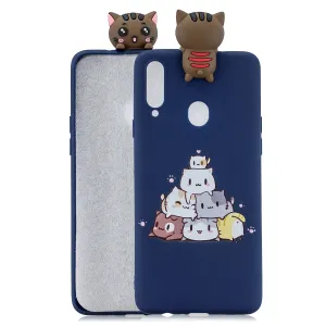 For Samsung A10S A20S Color Painting 3D Cartoon Animal Full Protective Soft TPU Mobile Phone Case sapphire