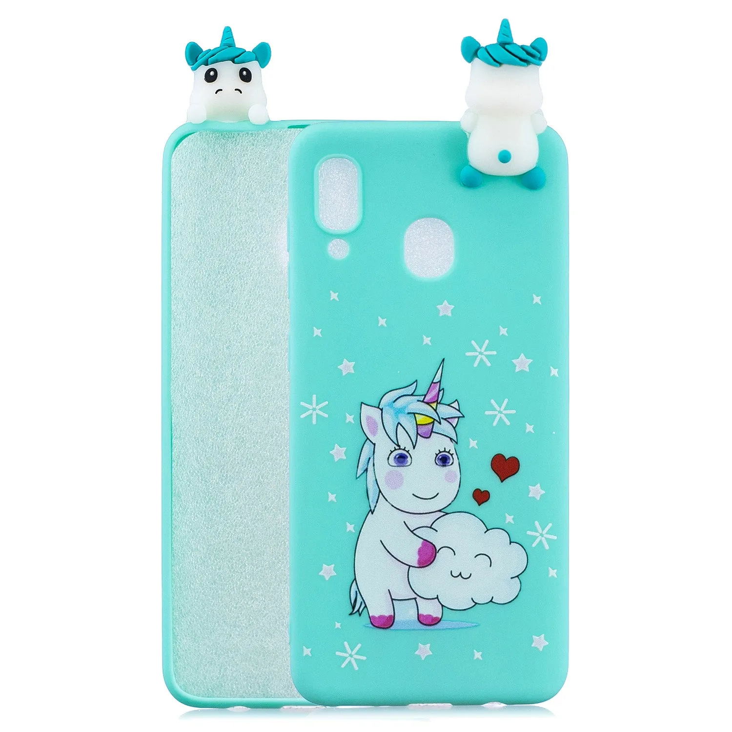 For Samsung A10S A20S Color Painting Pattern Drop Protection Soft TPU Mobile Phone Case Back Cover Bracket Staying husky