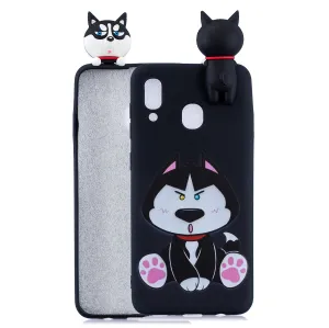 For Samsung A10S A20S Color Painting Pattern Drop Protection Soft TPU Mobile Phone Case Back Cover Bracket Staying husky