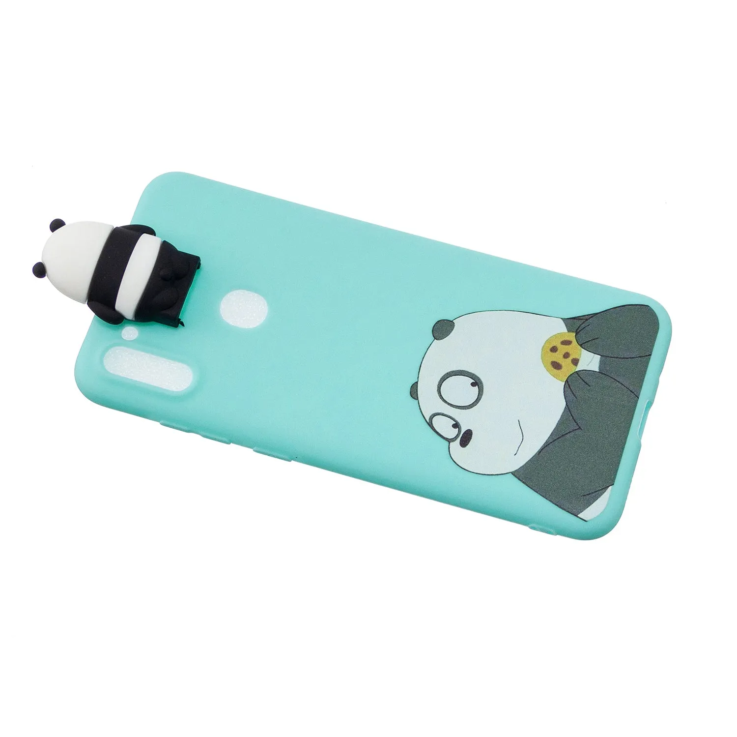 For Samsung A11 Soft TPU Back Cover Cartoon Painting Mobile Phone Case Shell with Bracket Striped Bear