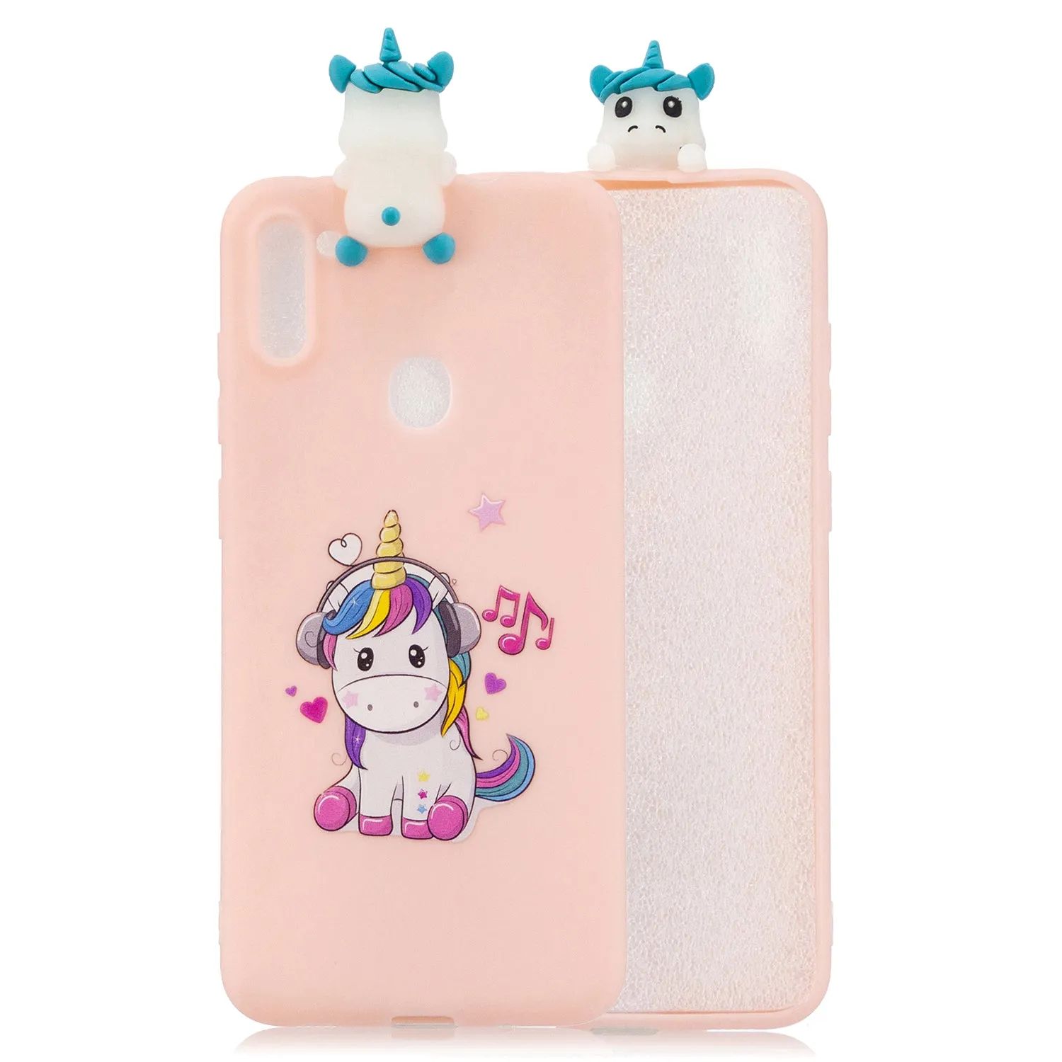 For Samsung A11 TPU Back Cover 3D Cartoon Painting Soft Mobile Phone Case Shell Smiley panda