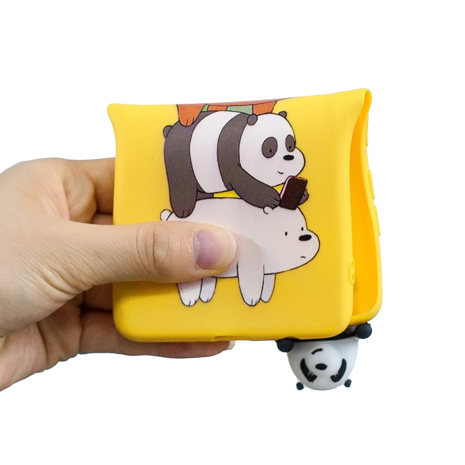 For Samsung A6 plus 2018 3D Cartoon Lovely Coloured Painted Soft TPU Back Cover Non-slip Shockproof Full Protective Case Striped bear