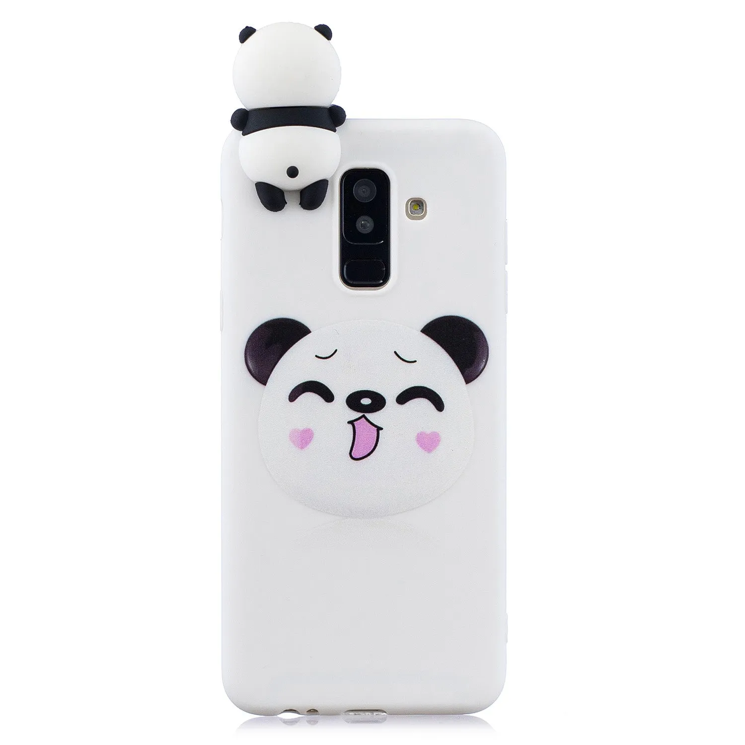 For Samsung A6 plus 2018 3D Cartoon Lovely Coloured Painted Soft TPU Back Cover Non-slip Shockproof Full Protective Case Striped bear