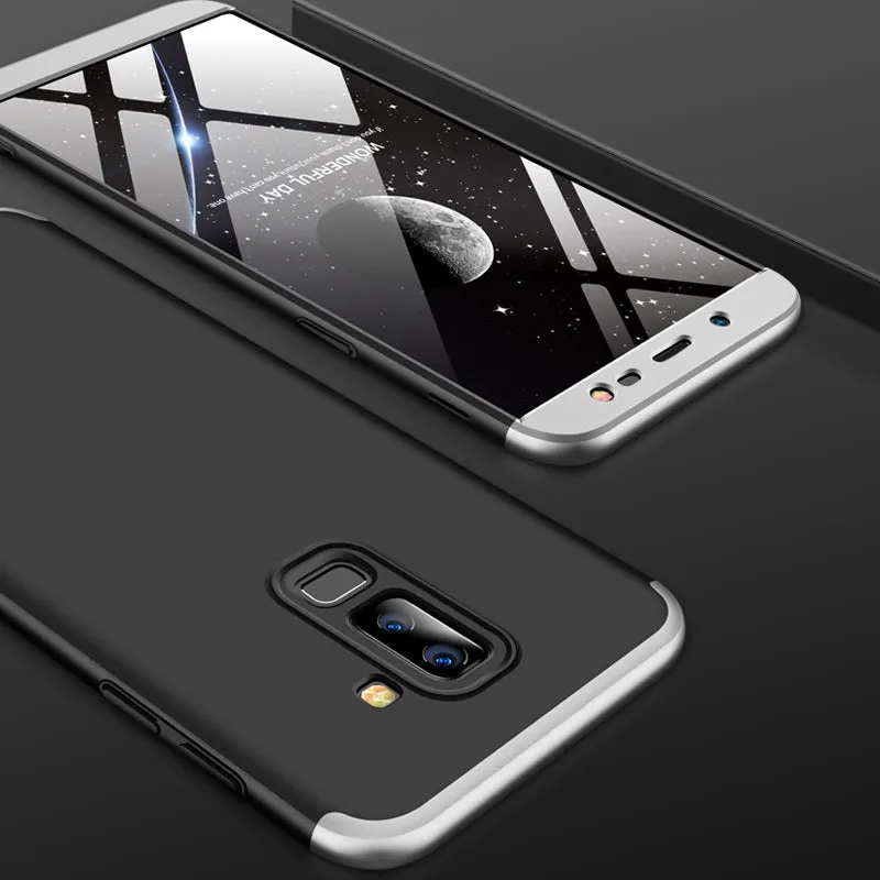 For Samsung J8 2018 360 Degree Protective Case Ultra Thin Hard Back Cover silver black silver
