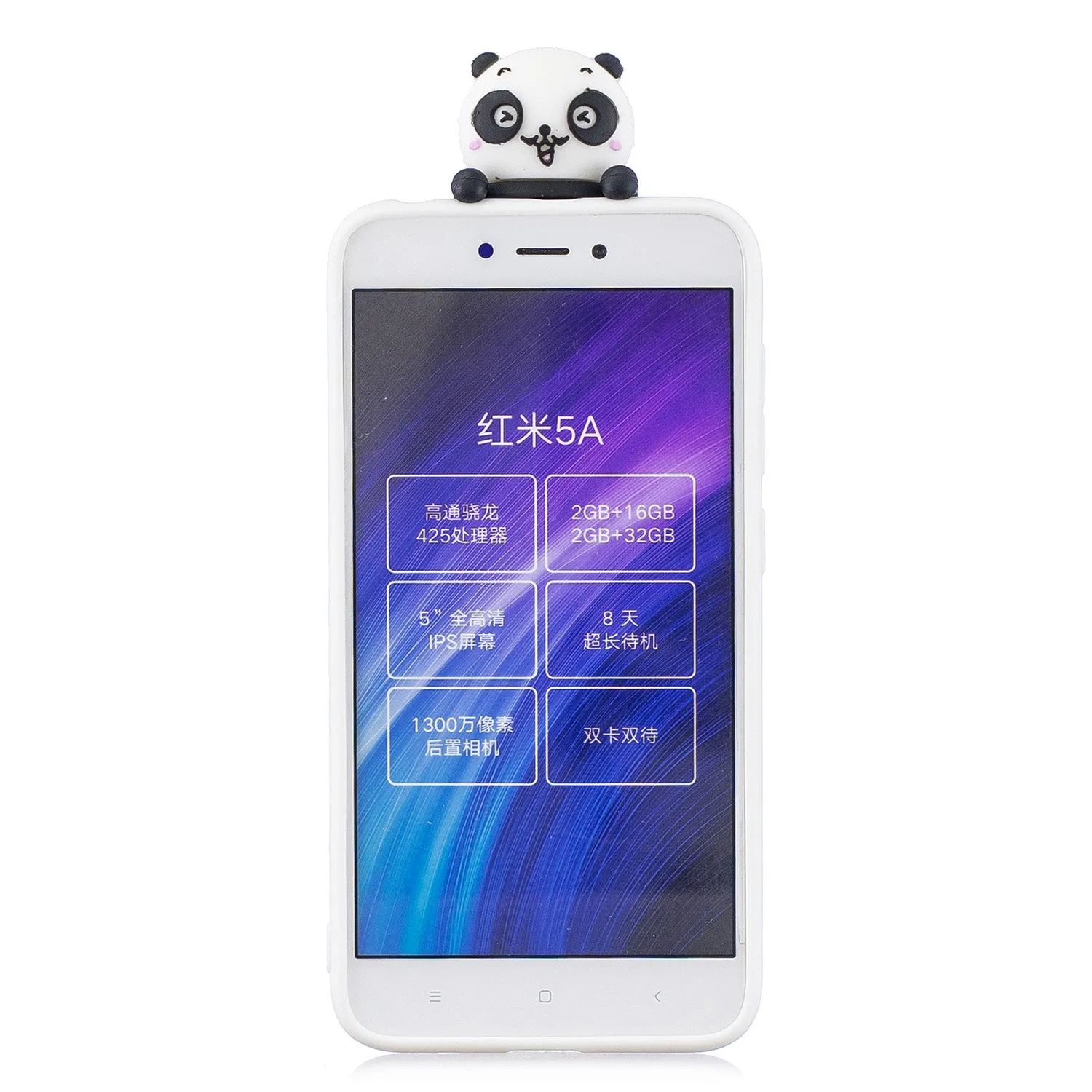 For XIAOMI Redmi 5A 3D Cute Coloured Painted Animal TPU Anti-scratch Non-slip Protective Cover Back Case Light blue