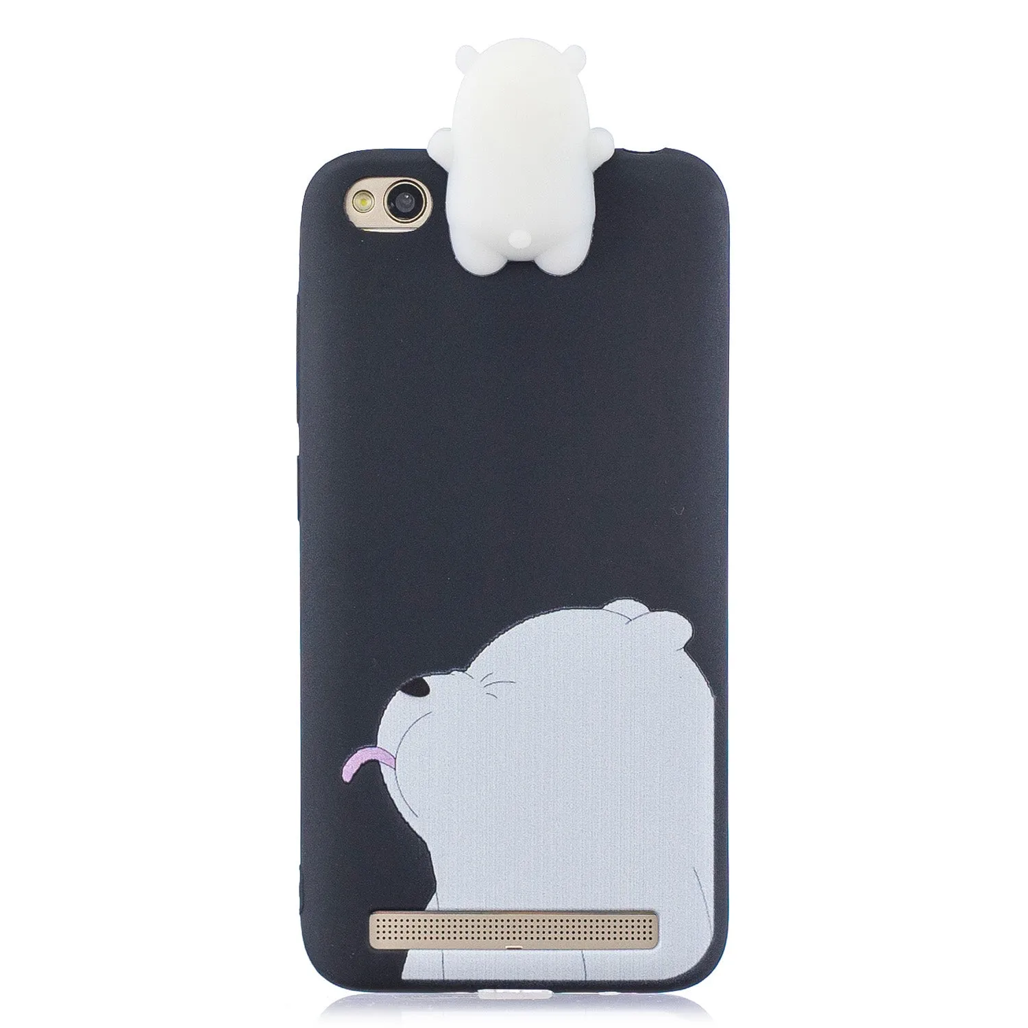 For XIAOMI Redmi 5A 3D Cute Coloured Painted Animal TPU Anti-scratch Non-slip Protective Cover Back Case Light blue