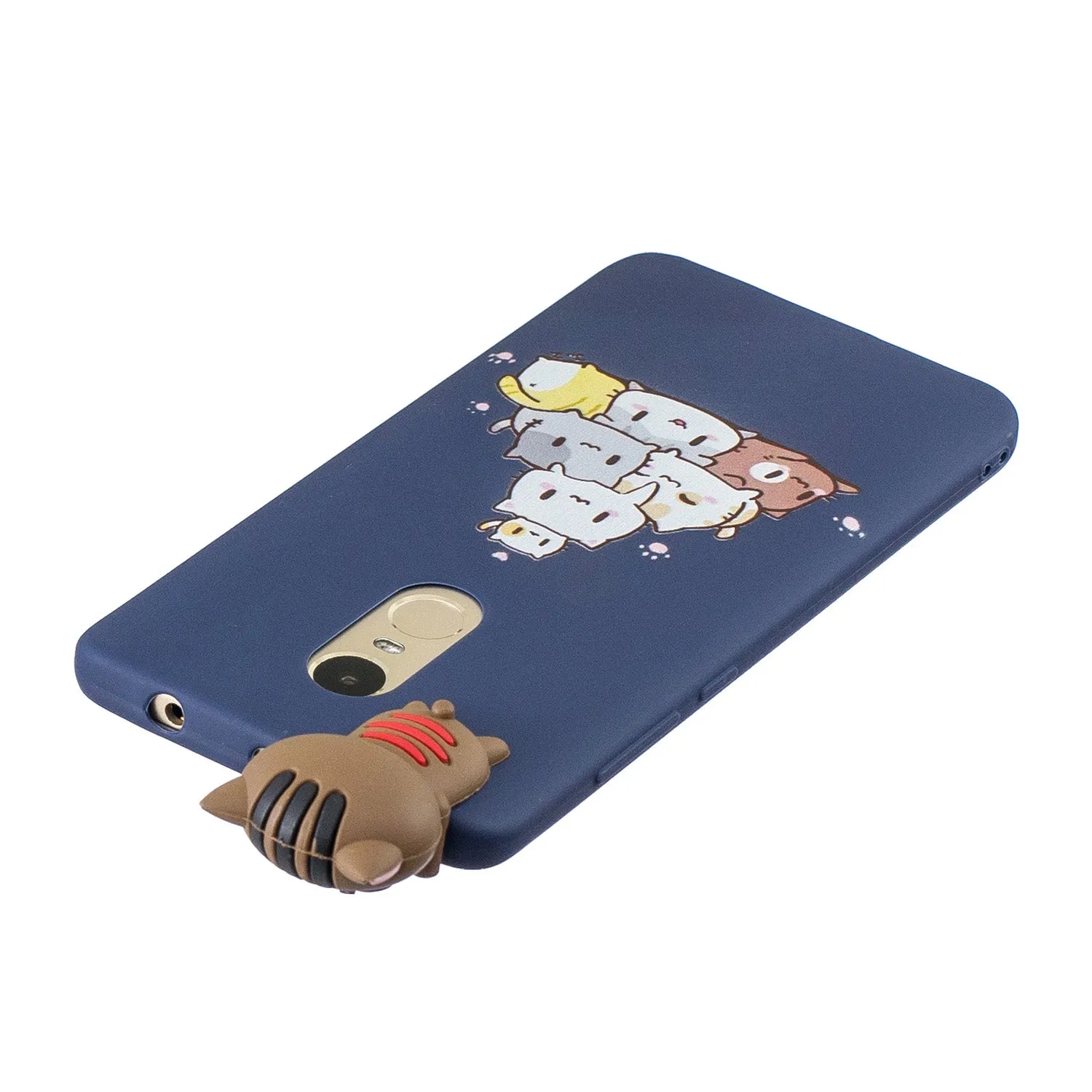 For XIAOMI Redmi NOTE 4X/NOTE 4 3D Cute Coloured Painted Animal TPU Anti-scratch Non-slip Protective Cover Back Case white