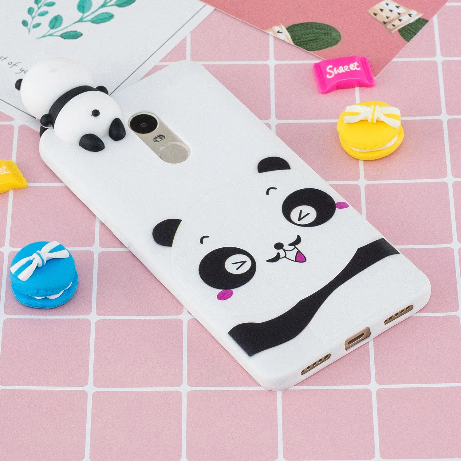 For XIAOMI Redmi NOTE 4X/NOTE 4 3D Cute Coloured Painted Animal TPU Anti-scratch Non-slip Protective Cover Back Case white
