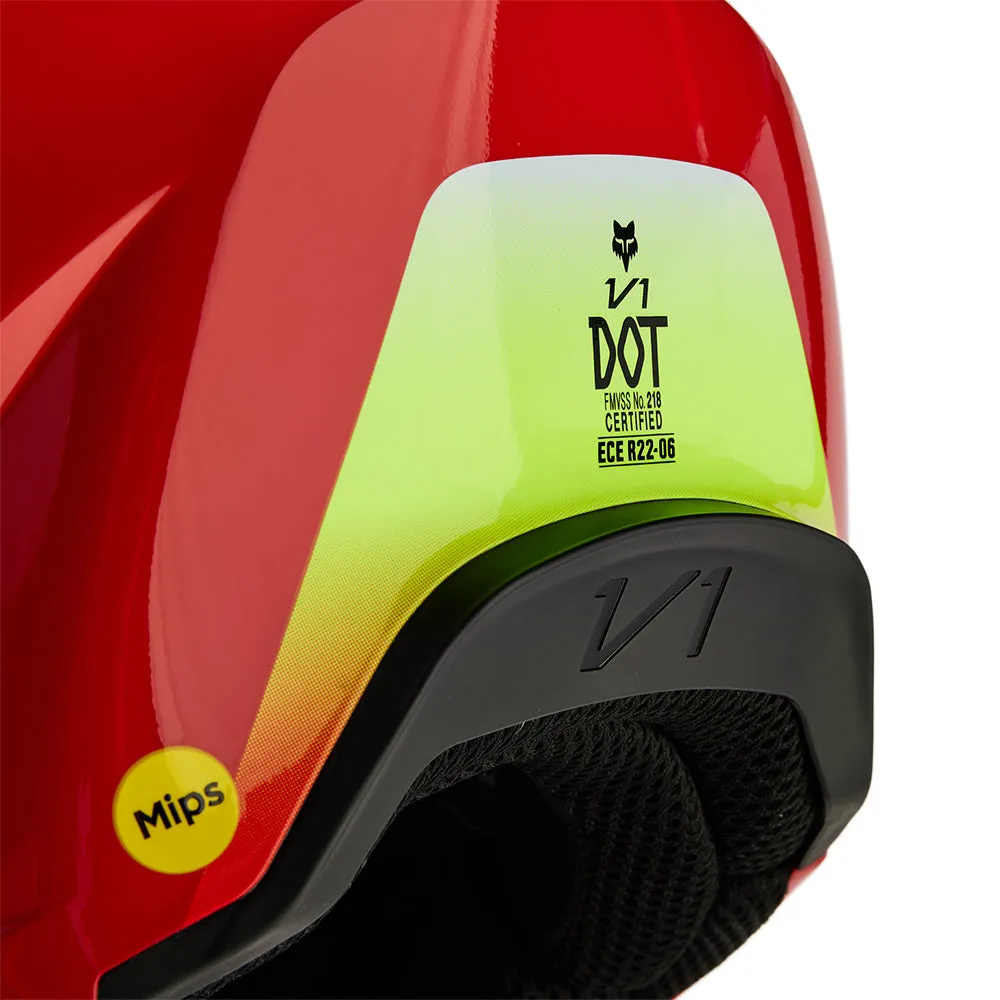 FOX YOUTH V1 BALLAST HELMET [FLO RED]