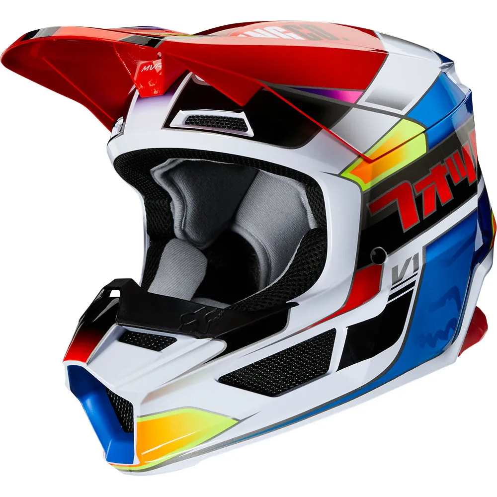 FOX YOUTH V1 YORR HELMET ECE [BLUE/RED]