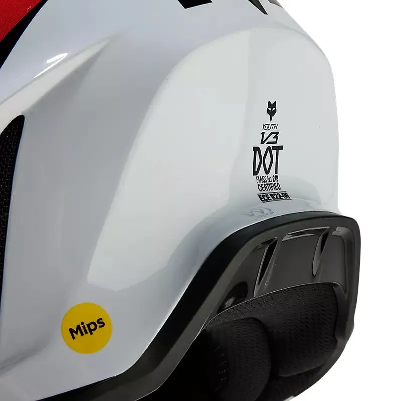 FOX YOUTH V3 STREAK HELMET [WHITE]