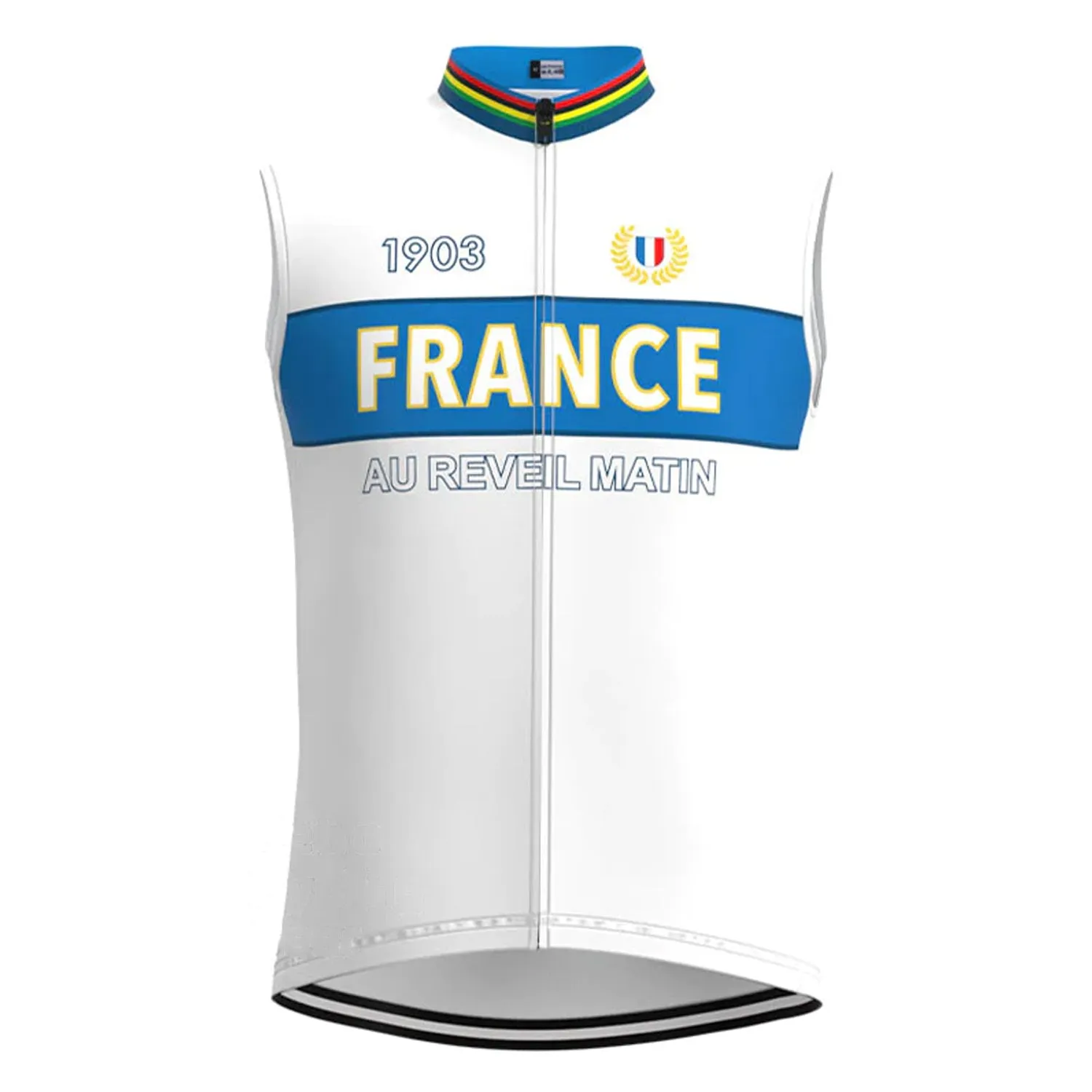 France Blue Retro MTB Cycling Vest