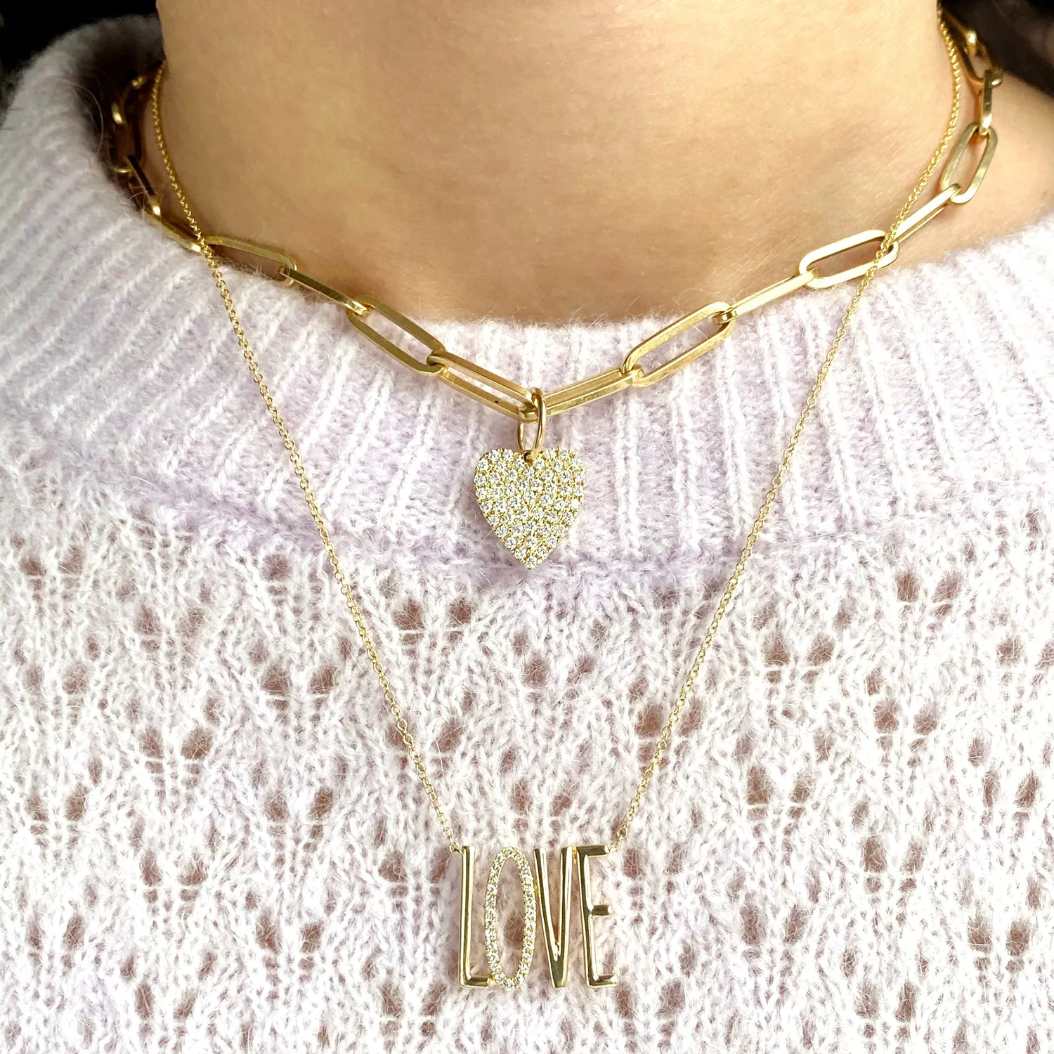 Full Cut Diamond Heart Charm