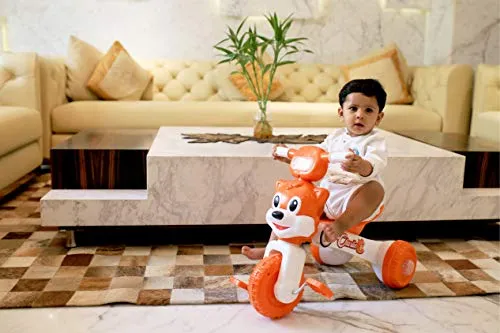 Fun Ride Charlie Cat Foldable Tricycles with Music and Lights for Boys and Girls of 2-4 Years (Green, Weight Upto 18 Kg)