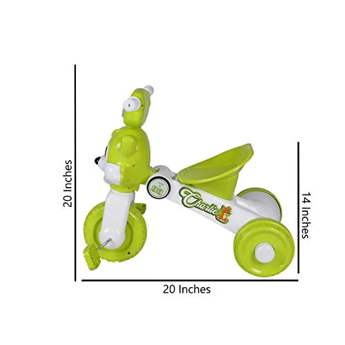 Fun Ride Charlie Cat Foldable Tricycles with Music and Lights for Boys and Girls of 2-4 Years (Green, Weight Upto 18 Kg)