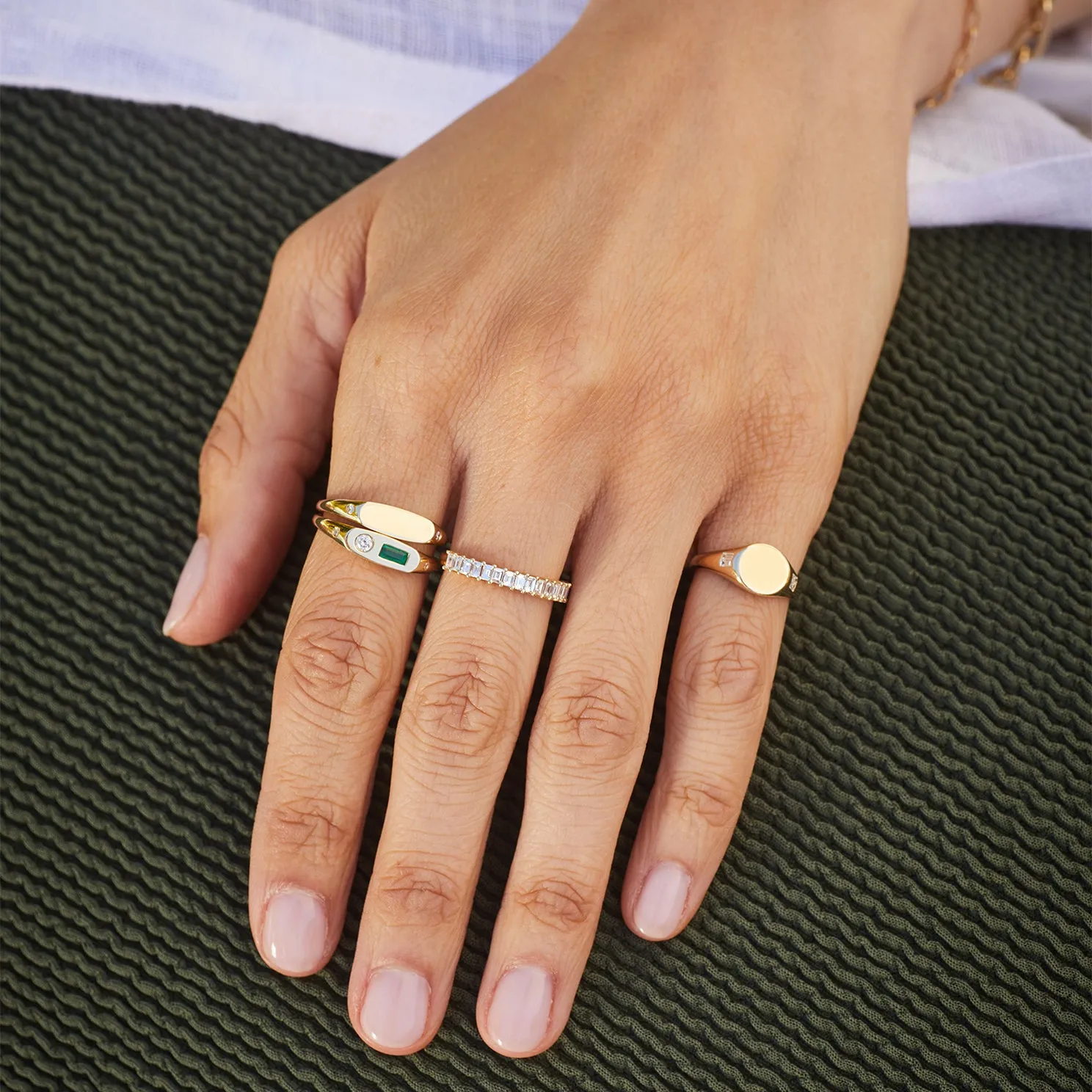 Gold Ring with Diamond Detail