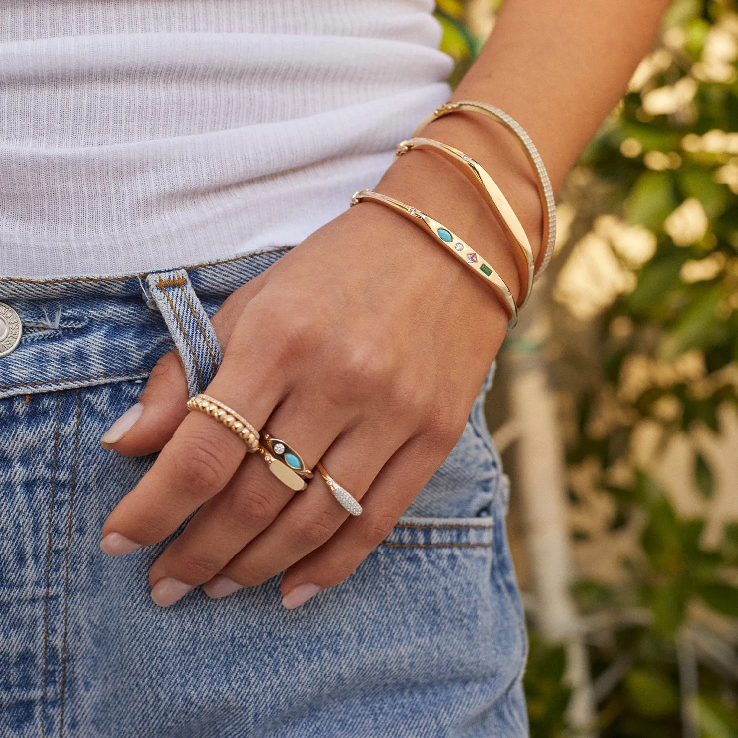 Gold Ring with Diamond Detail