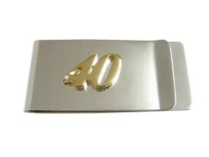 Gold Toned 40 Years Money Clip