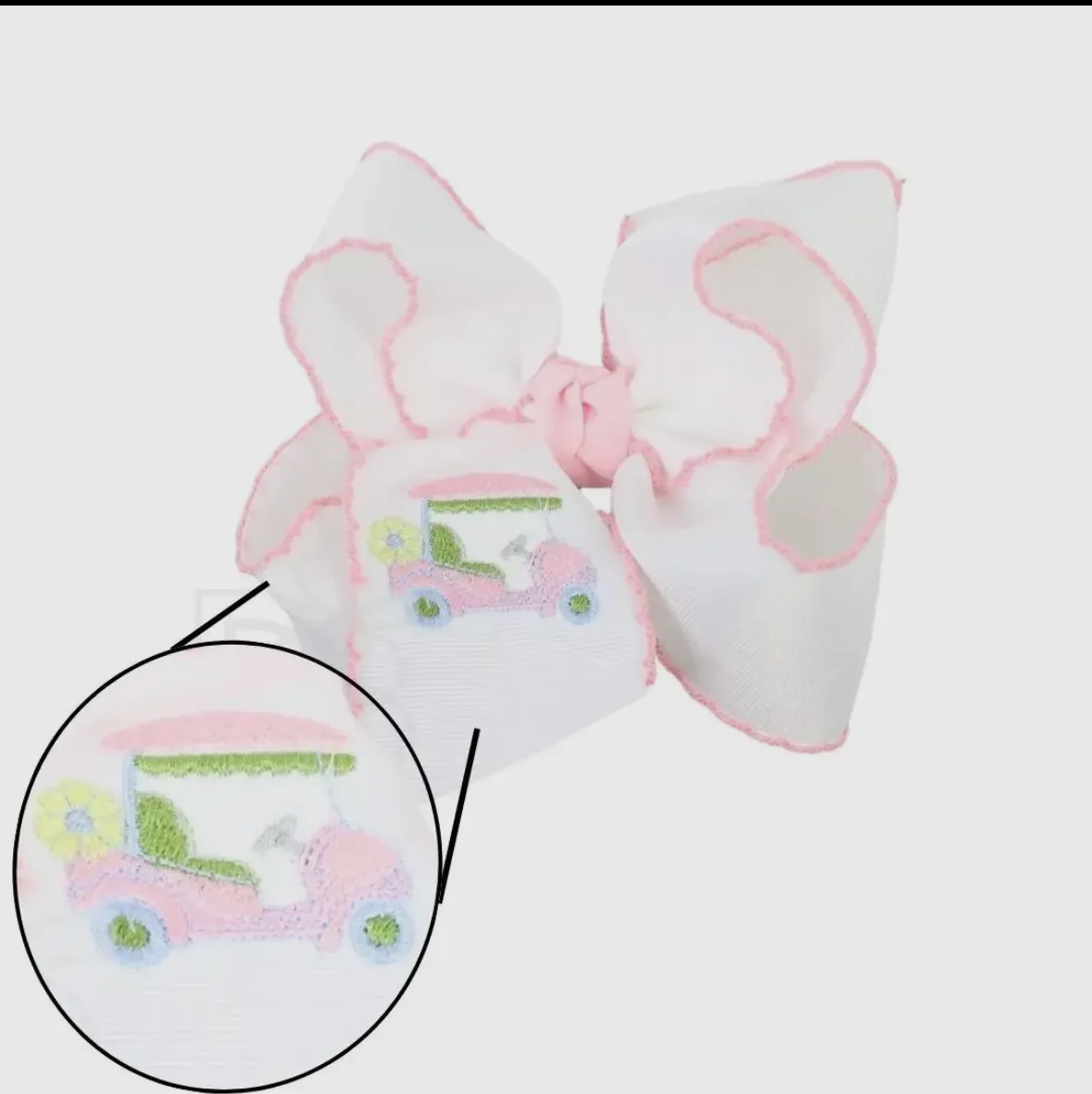 Golfcart Embroidered Bow