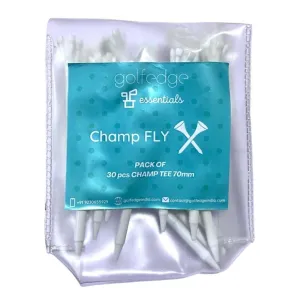 Golfedge 70mm Champ Fly White Plastic Tees (Pack of 30 Pcs)
